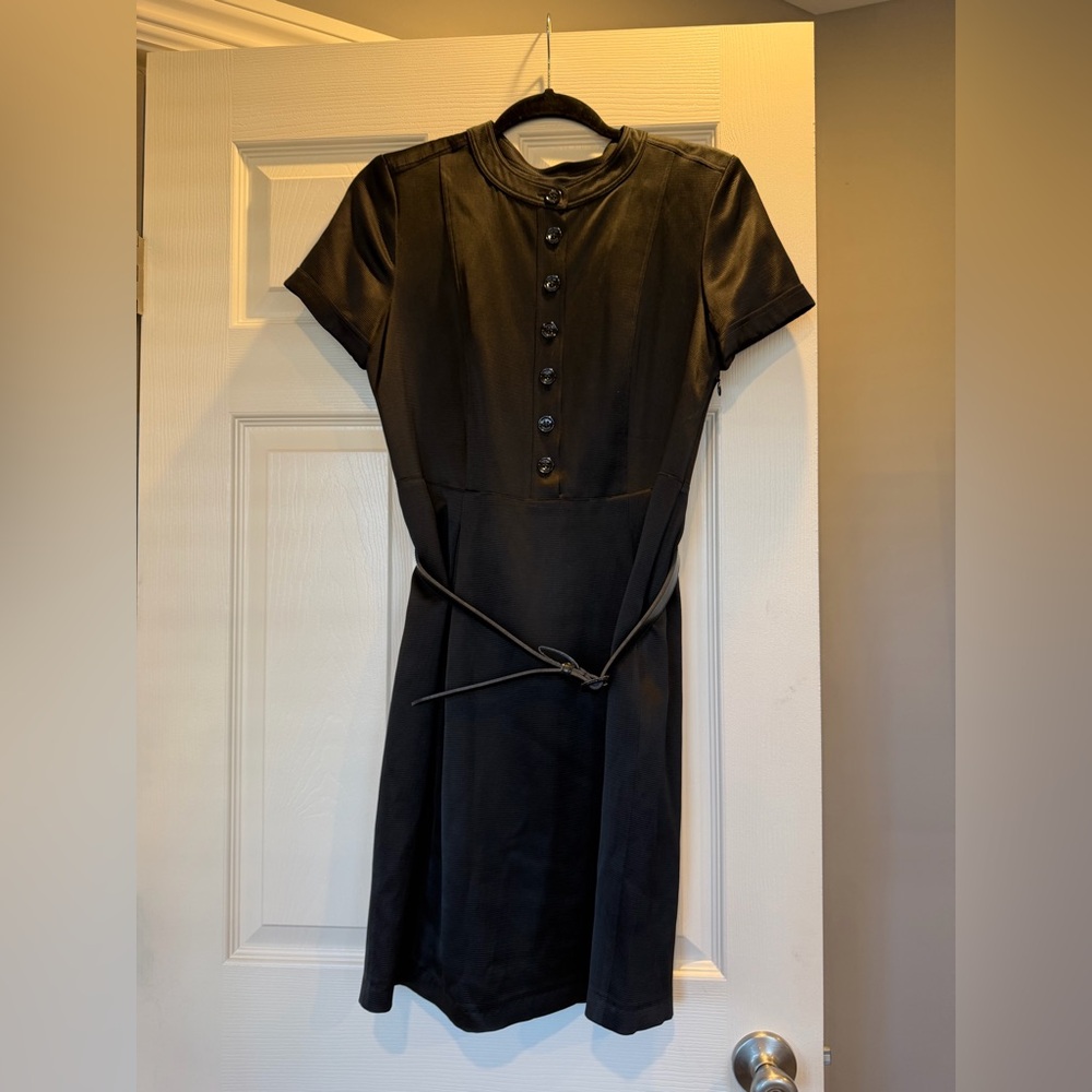 Burberry Black Short Sleeve Midi Dress